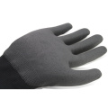 NMSAFETY 13 gauge black nylon liner coated black foam pvc on palm anti slip safety working gloves